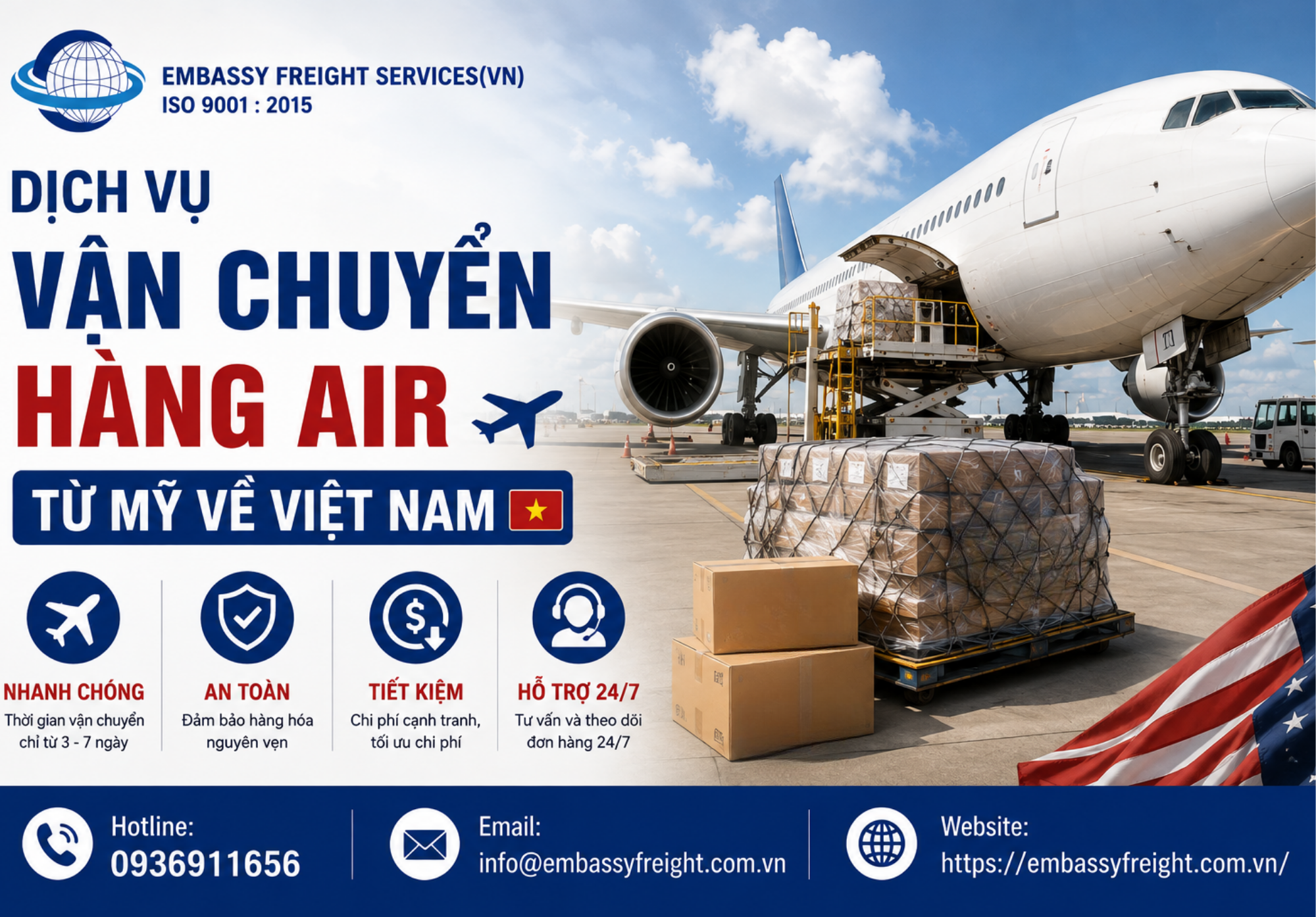 Dịch Vụ Vận Chuyển Hàng Không Quốc Tế Trọn Gói